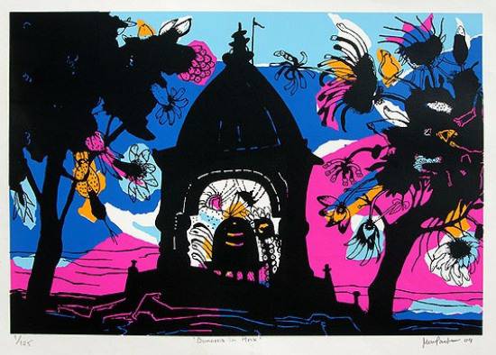 Paintings by Manu Parekh - Banaras in Pink