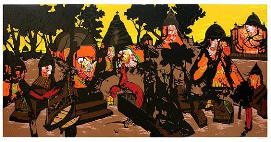 Paintings by Manu Parekh - Banaras in Summer