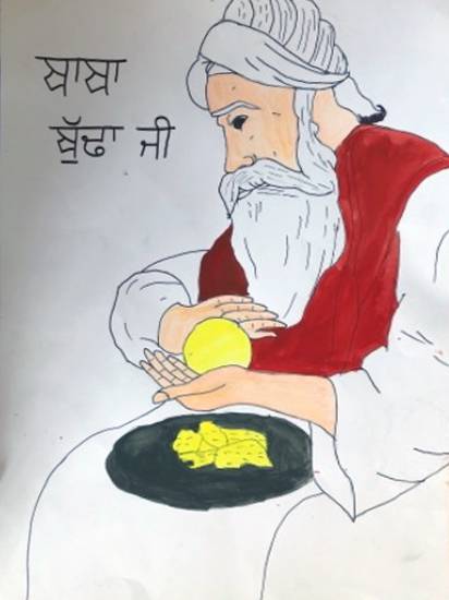 Painting by Gurbinder Singh - Baba Buddha ji