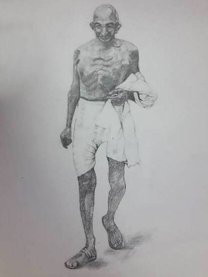 Painting by Vignesh S - Mahatma Gandhi