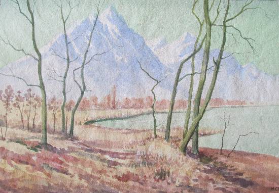 Painting by H C Rai - Himalayas - Why are you melting?