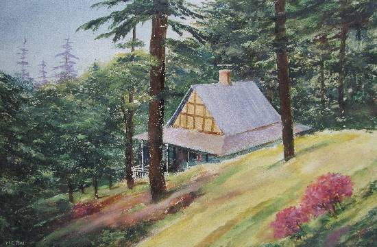 Painting by H C Rai - Staff quarters