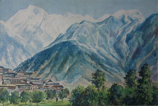 Painting by H C Rai - Himalayan Heights - 1